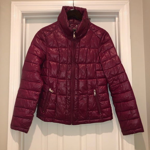 Black Rivet Plum Color Puffer Jacket - Picture 1 of 5